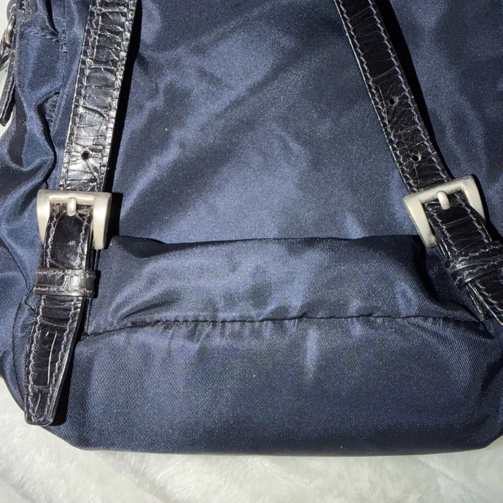 RARE ARCHIVAL Prada Tessuto Nylon & Croc Embossed mini backpack